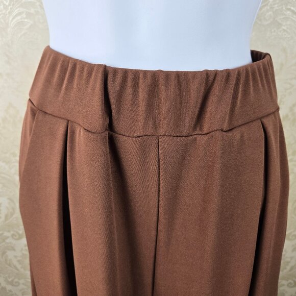 Zestora Size Small Brown 2 Piece Pant Set Bateau Neckline Elastic Pull On Pants - Picture 9 of 15